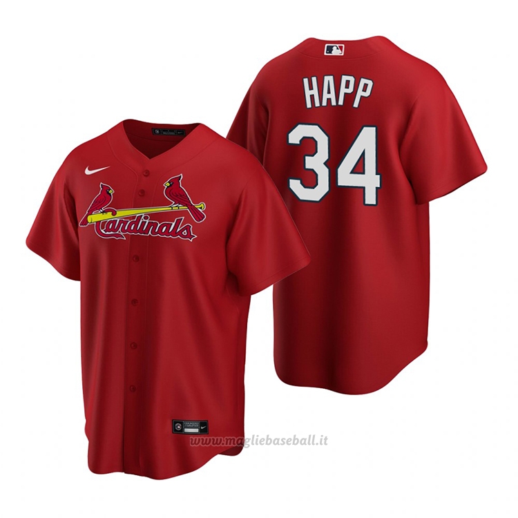 Maglia Baseball Uomo St. Louis Cardinals J.a. Happ Replica Alternato Rosso